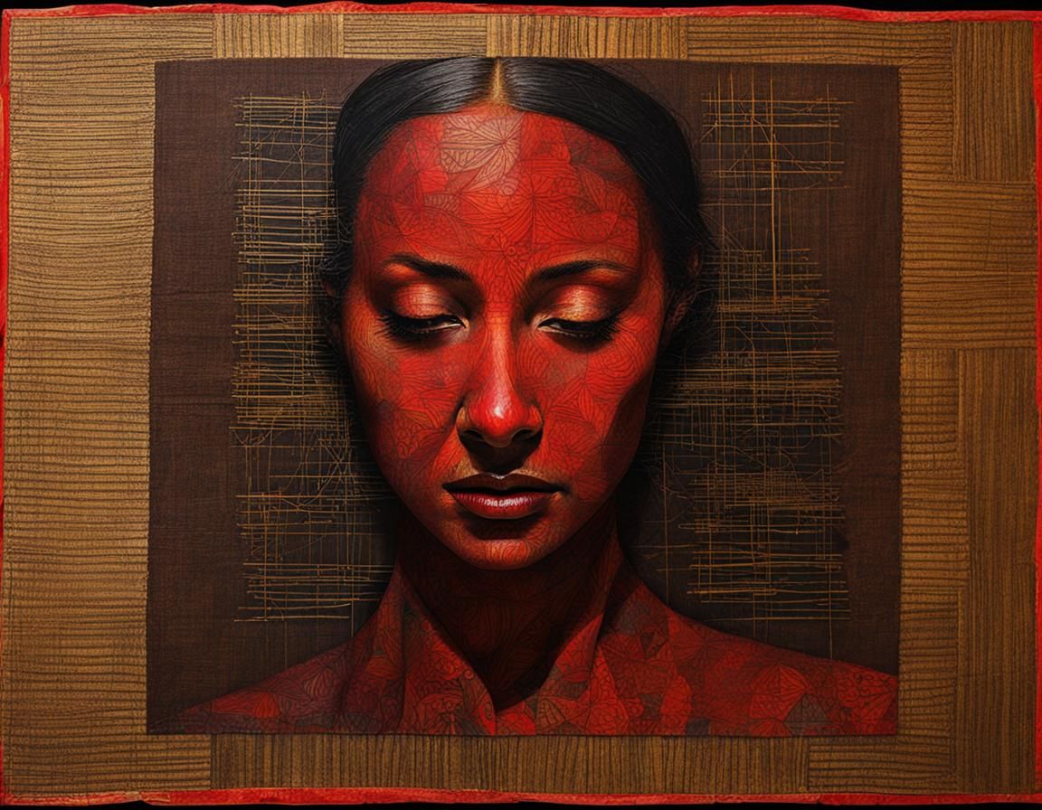 Dreamer Asleep in Urban Slurb - Mixed Media Art