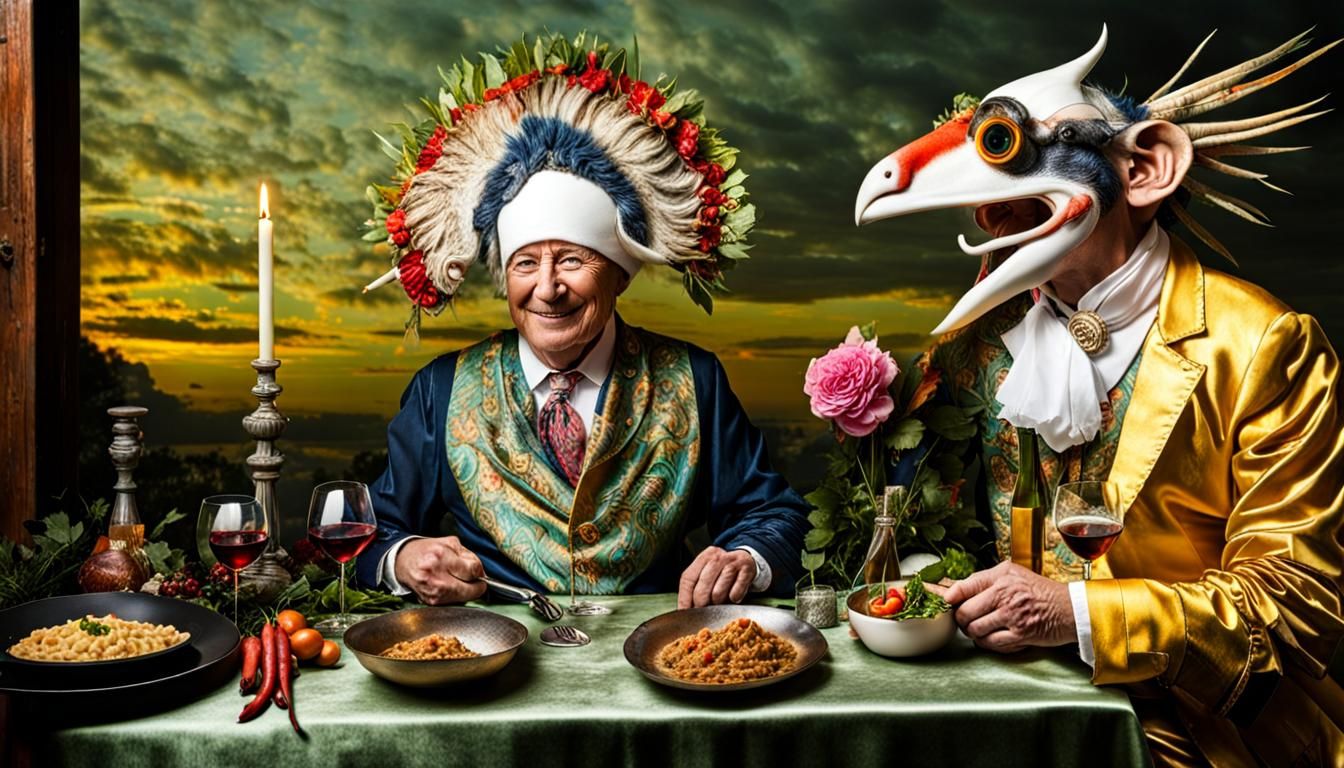 Surreal Alien Restaurant Celebration: Exotic Photography