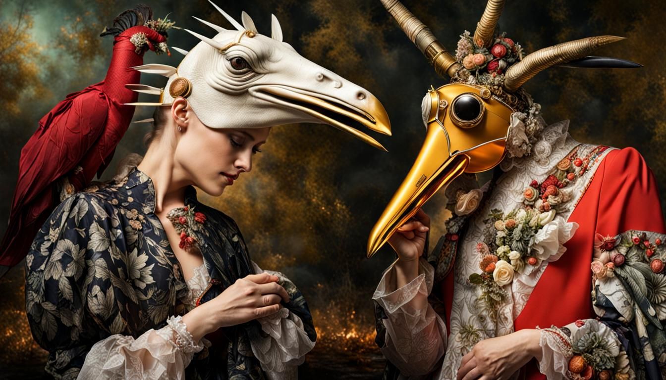 Surreal Restaurant Scene with Exotic Aliens Photography