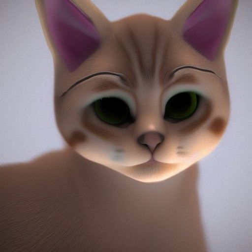 Classic Baby Cat in 3D Rendering