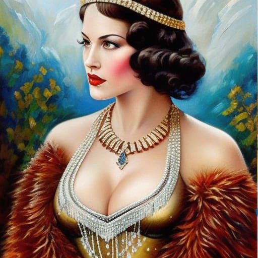 Kelly Brook as 1920s Flapper Portrait