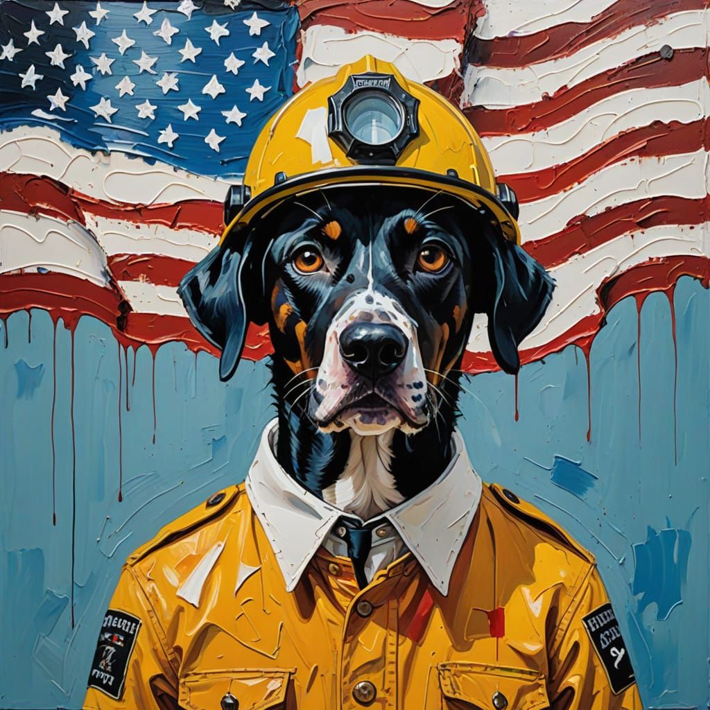 Dalmatian Dog Honored by President in Vibrant Neo-Impression...
