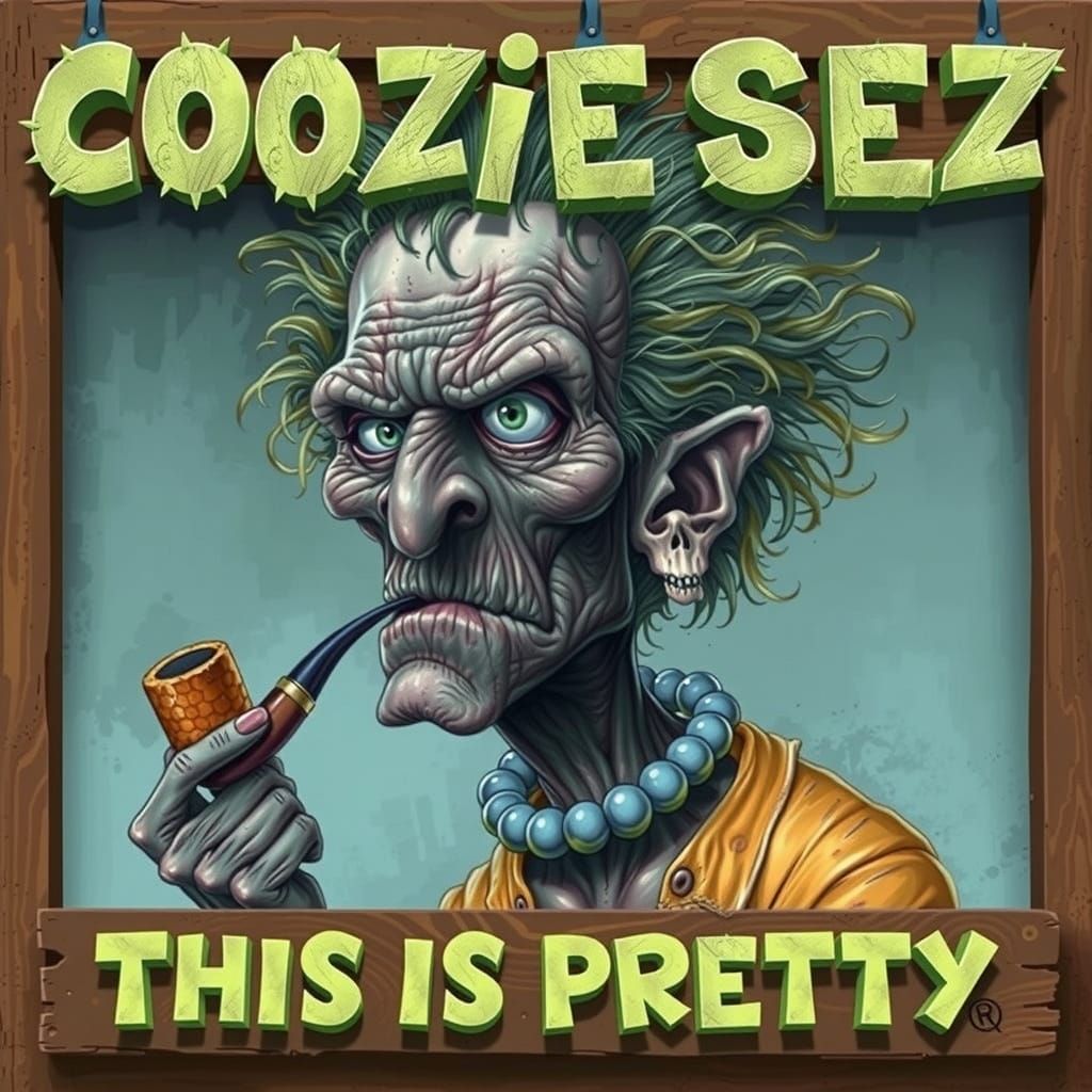 Grotesque Woman Smoking Pipe in R. Crumb Style