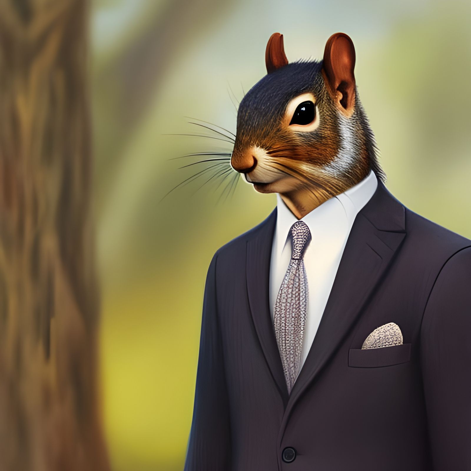 Squirrel Businessman in Photorealistic Digital Art