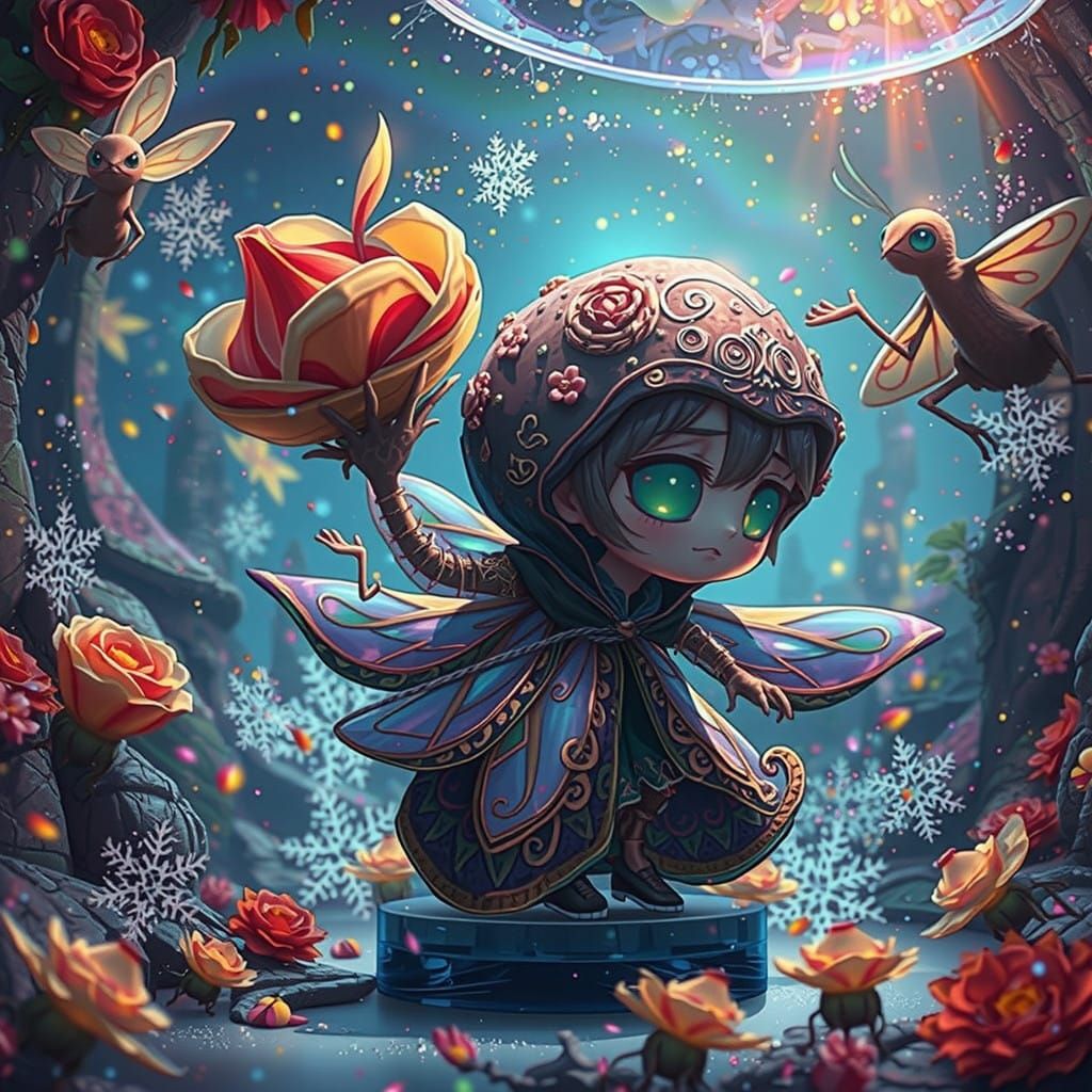 Enchanted Firefly in a Whirling Vortex of Wonder