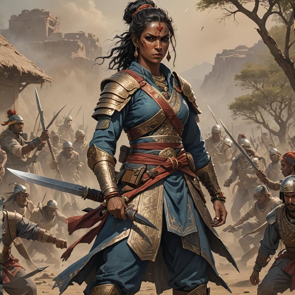 Fierce Female Samurai Ready for Battle