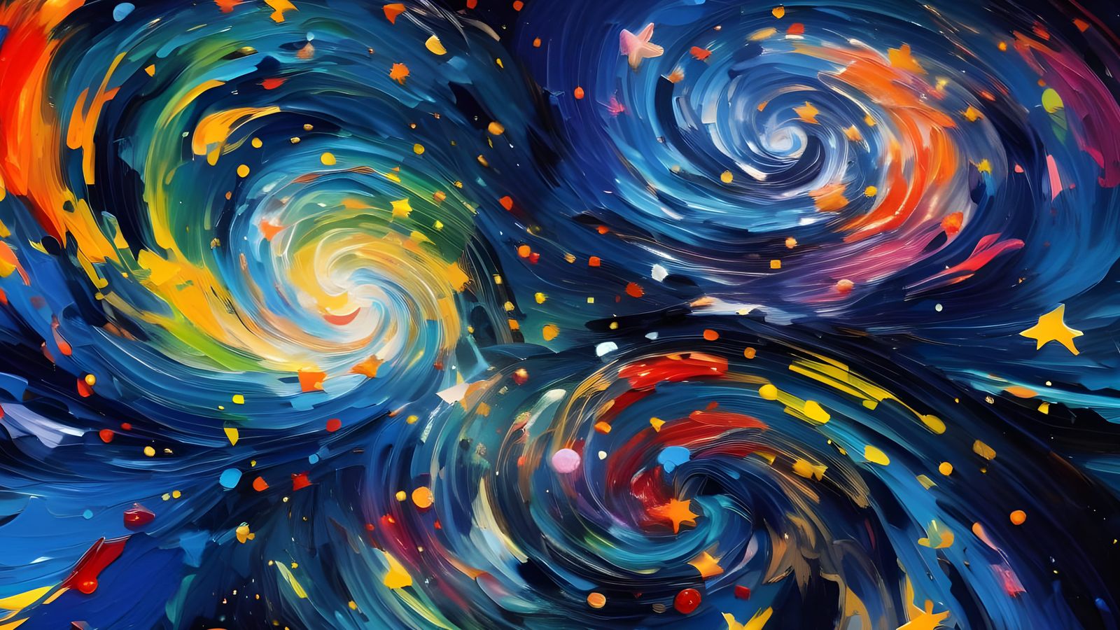 Surreal Cosmic Maelstrom in Impasto Oil Paint