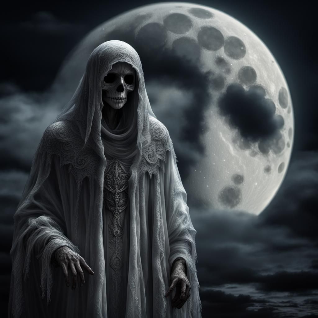 Ethereal Ghostly Figure at Night in High Definition