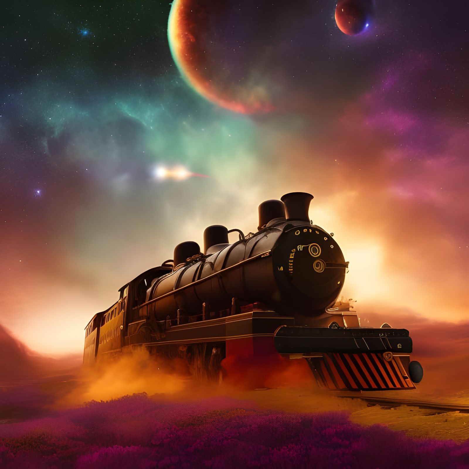 Cosmic Steam Train on Galactic Rails