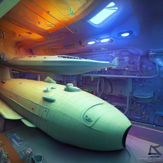 Detailed 3D Render of Submarine Interior