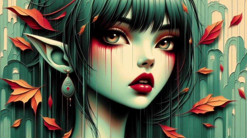 <lora:Moonchild:1.0> <lora:Elven Fashion Drip:1.0> Close-up ...