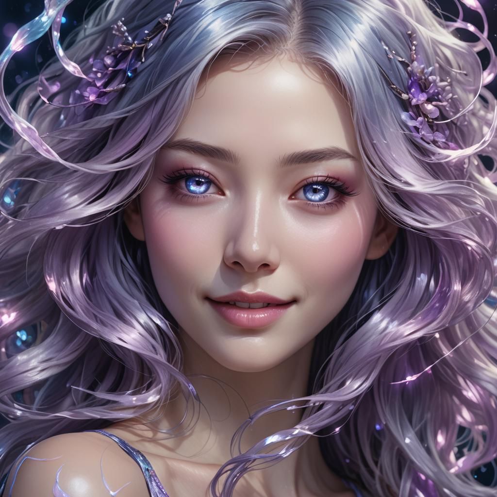 Gorgeous Japanese Girl Portrait in Dark Fantasy Style