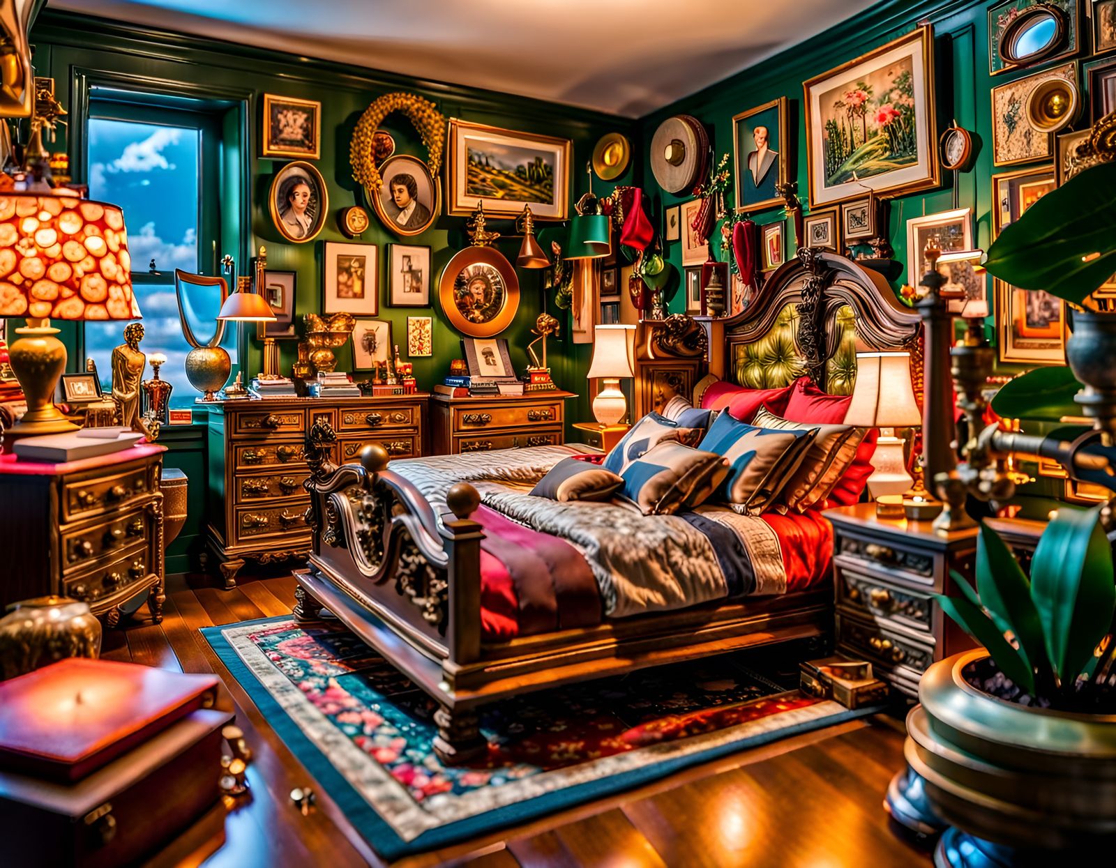 Maximalist Bedroom Diorama in Photorealistic Detail