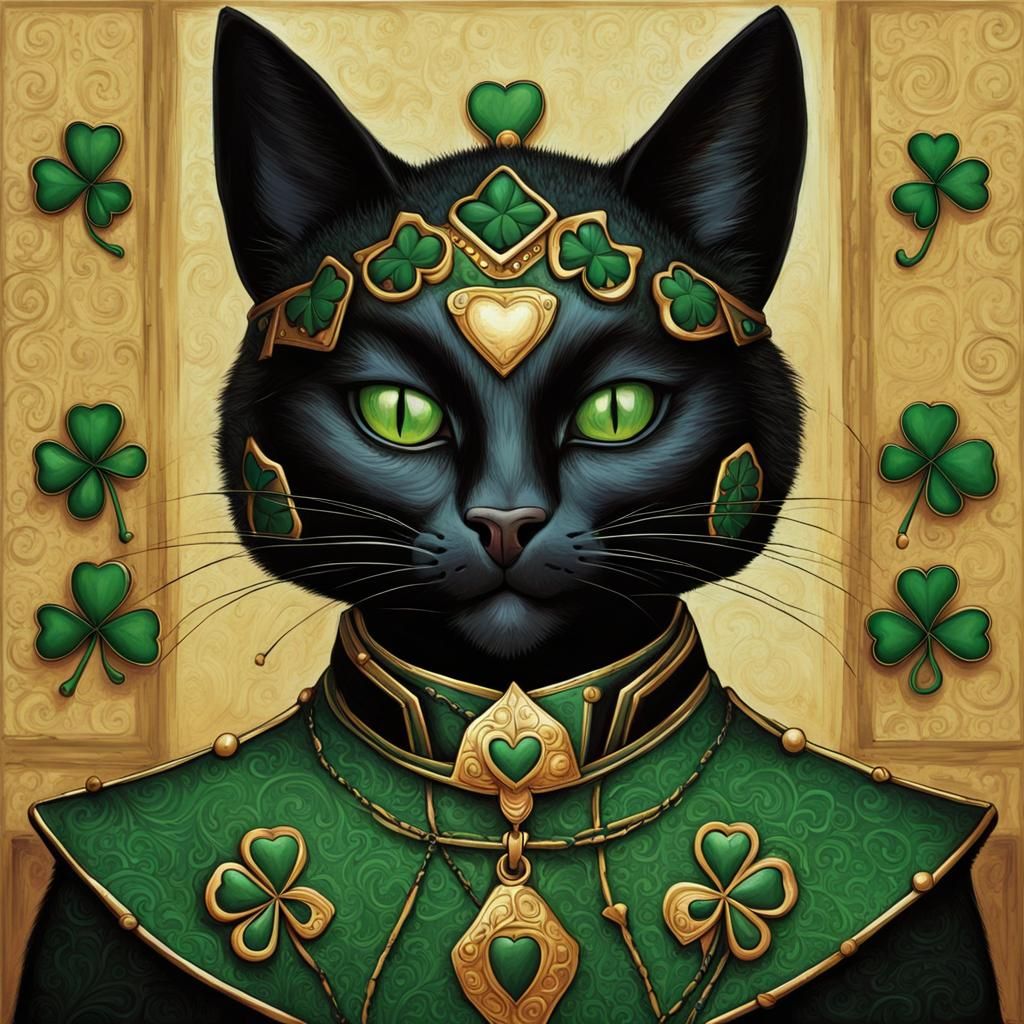 Armored Cat Knight in Wonderland, Abstract Art