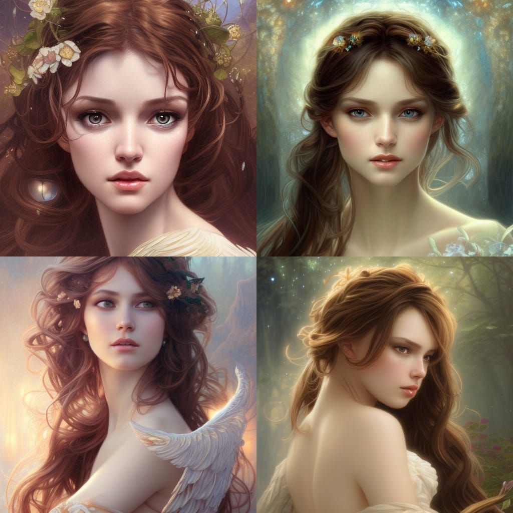 Detailed Portrait of a Beautiful Angel in Fantasy Outfit