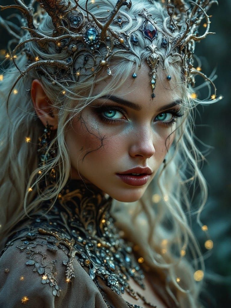 Whimsical Forest Enchantress in Hyperrealistic Style