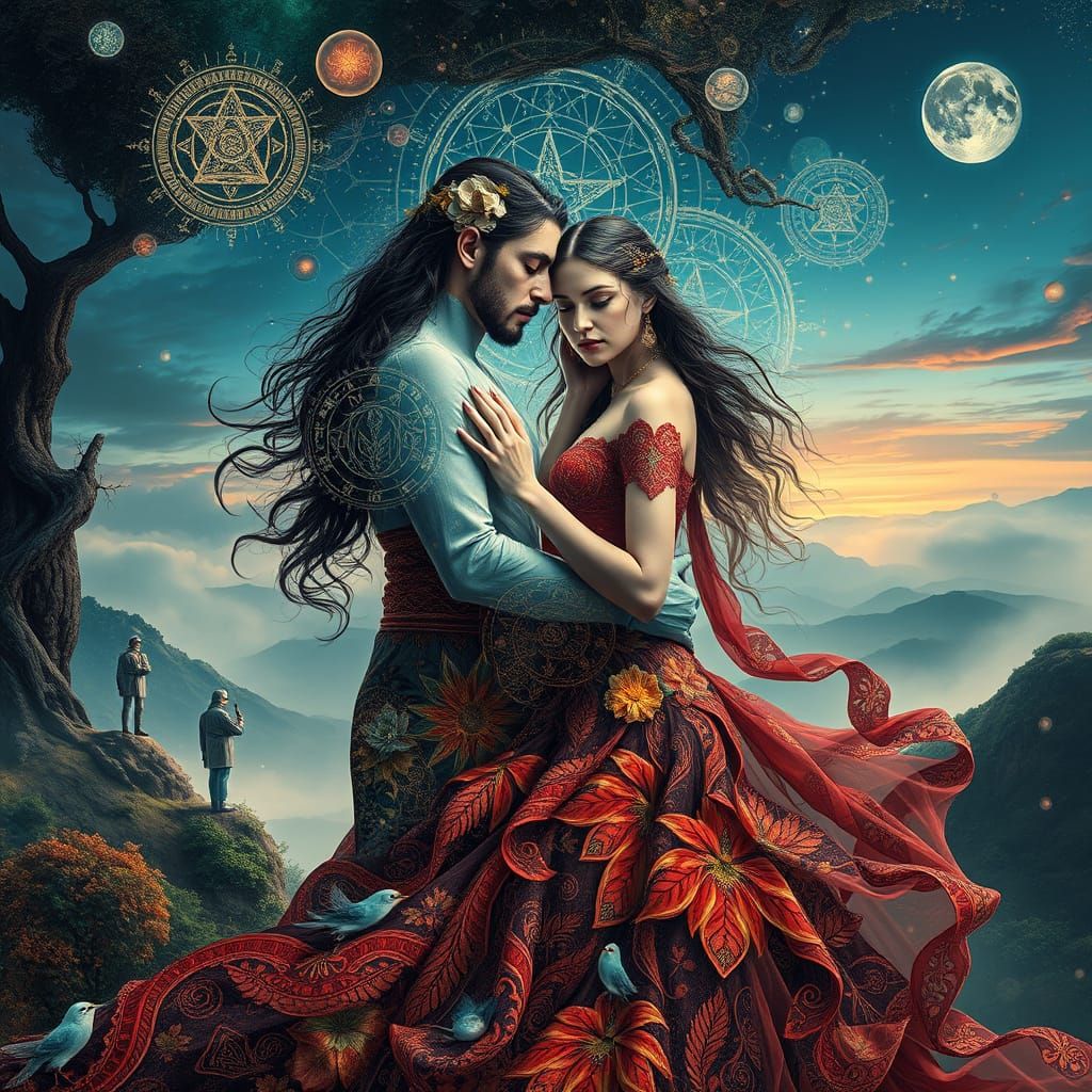 Dreamlike Mindscape: Fantasy and Fibonacci in Double Exposur...