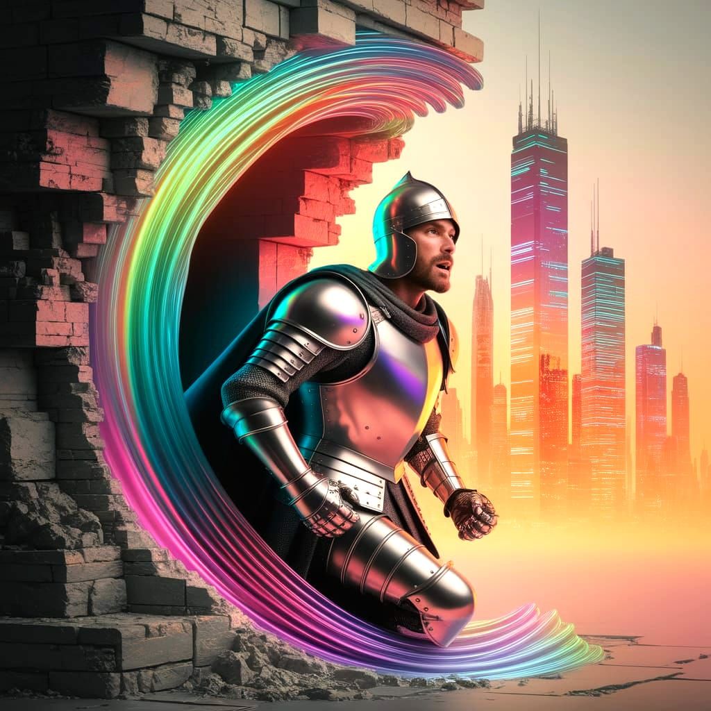 Knight's Journey: Medieval to Cyberpunk Portal