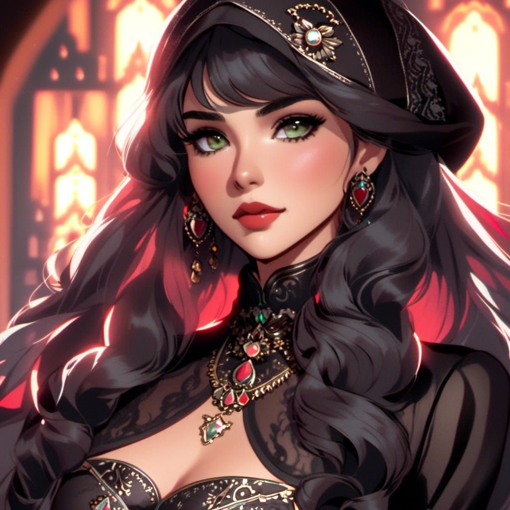 Beautiful Latina in Hijab Portrait by Luis Royo