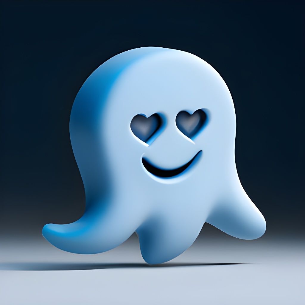 Cursed Emojis: 3D Render of Ghost and Heart