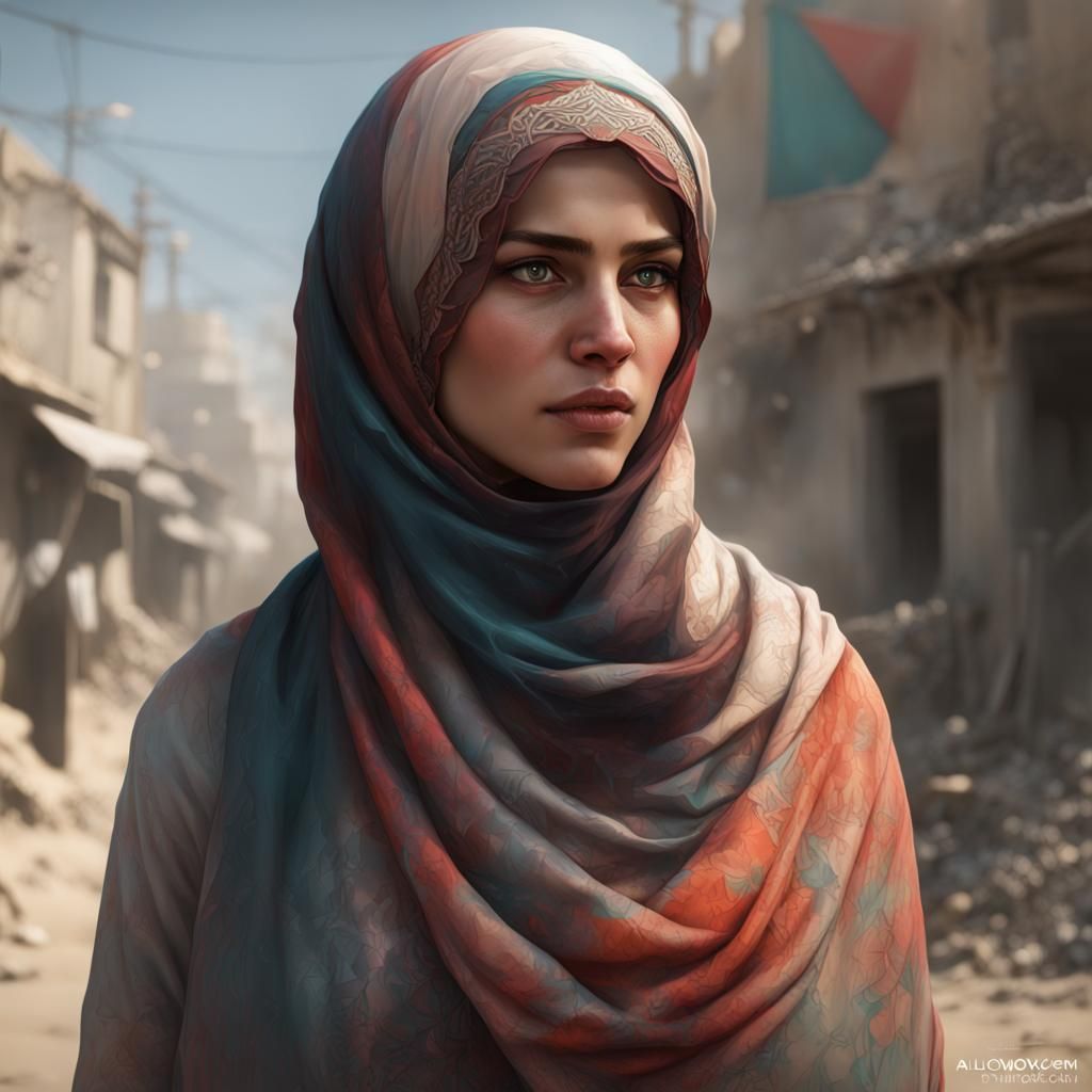 Detailed Portrait of Woman, Hyperrealistic Digital Art