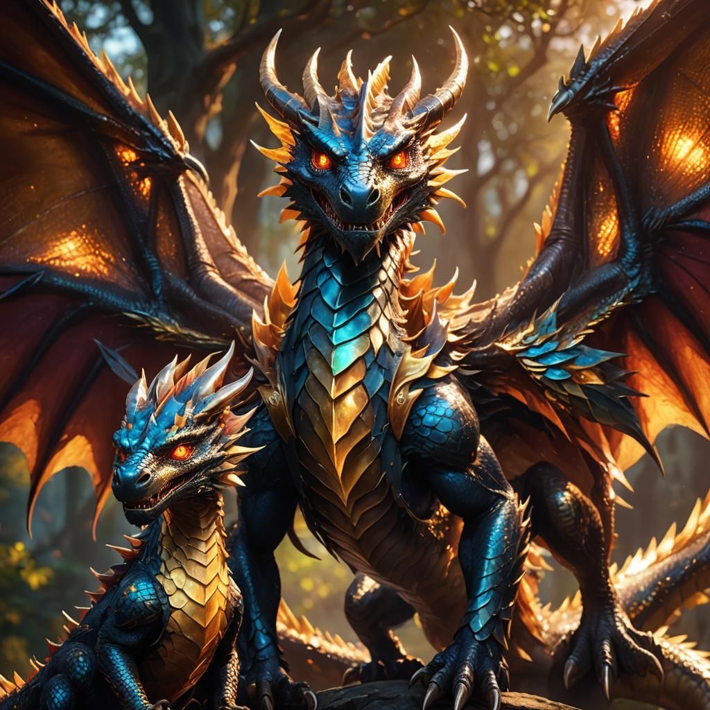 Dragon Mother Protects Her Babies