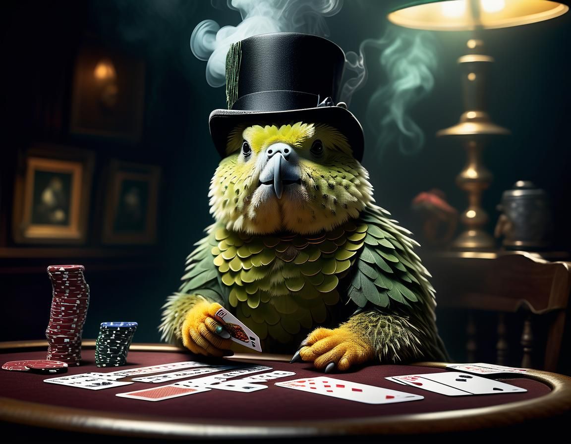 Kakapo in a Poker Club, Masterpiece Concept Art