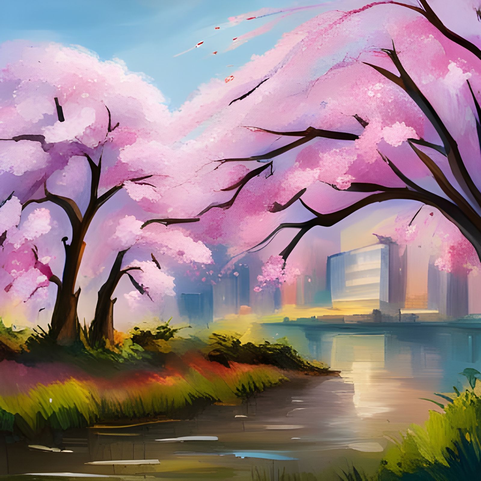 Delicate Cherry Blossoms in Spring Bloom