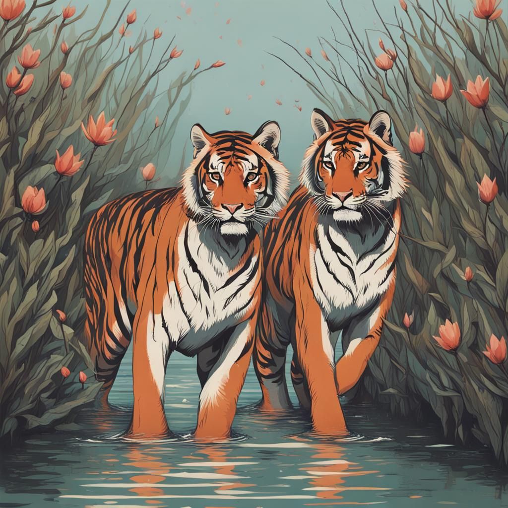 Tigers in the Sea: A Surreal Love Scene