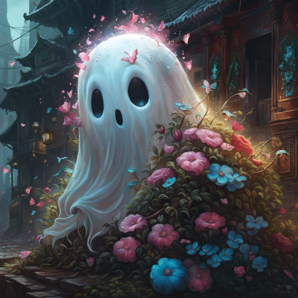 Hyperdetailed Cute Ghost Fantasy Art