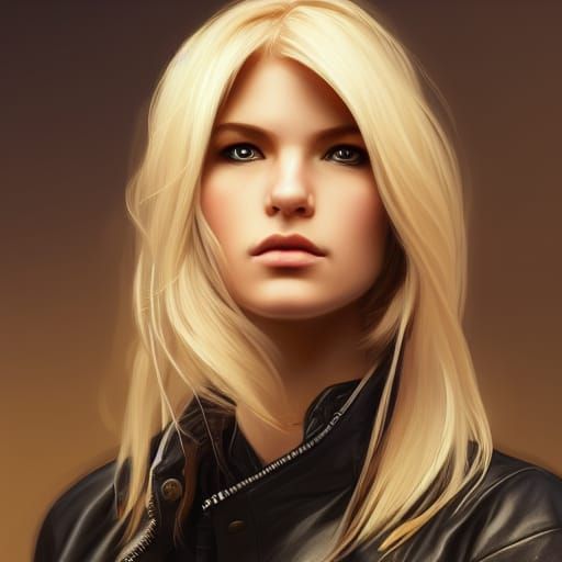Blonde Hacker Portrait in Hyperdetailed Style