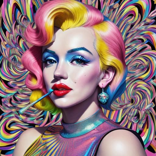 Marilyn Monroe in Vibrant Pop Art Candyland