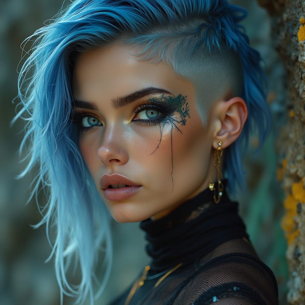 Vietnamese-Irish Mariner with Neon Blue Eyes