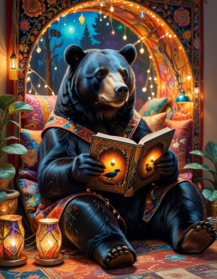 Whimsical Reading Nook with Bear and Duck