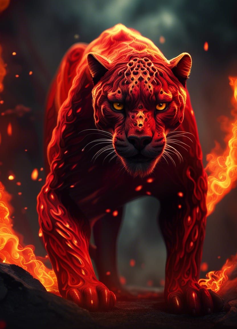 Flaming Panther: Epic Fire Cat in 3D