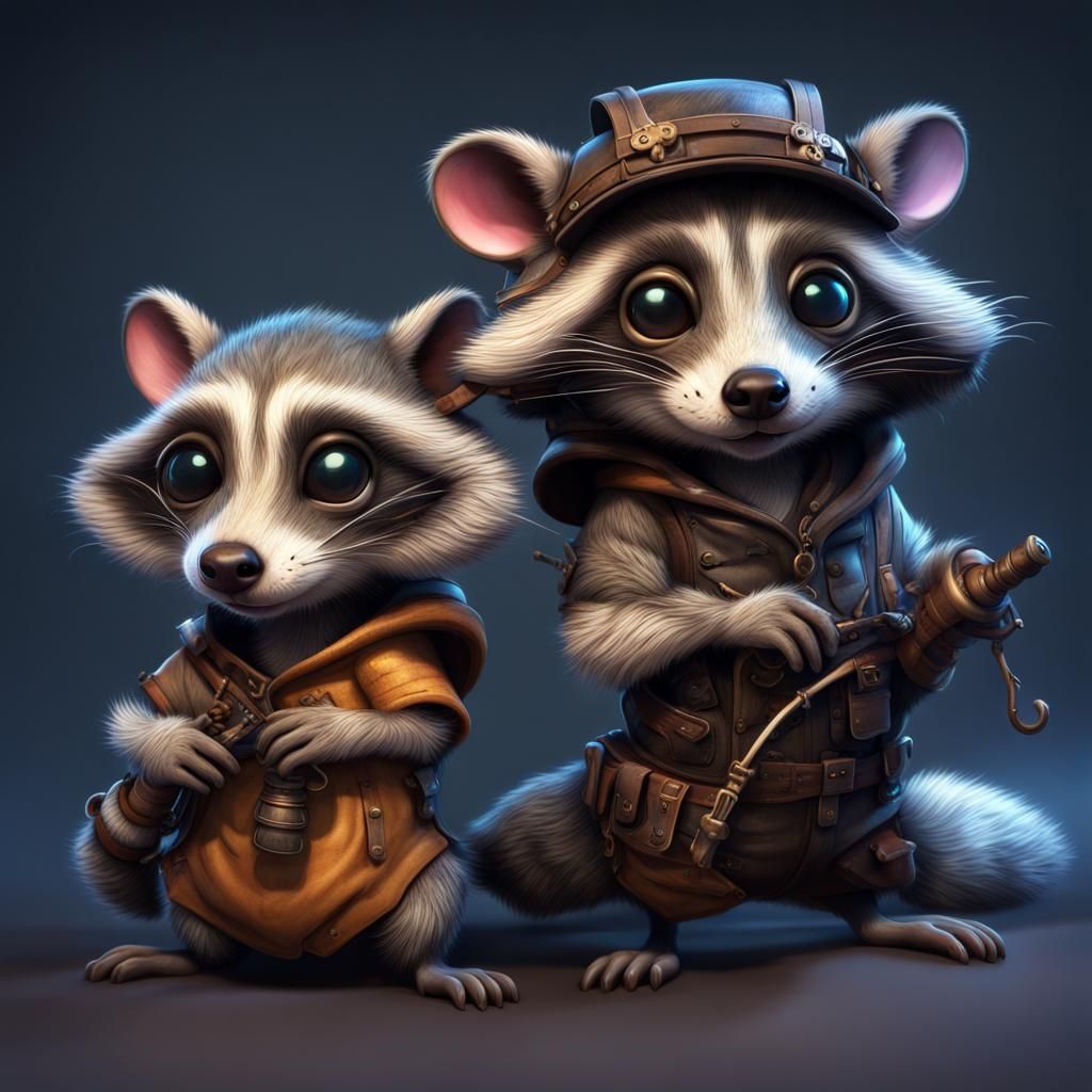 Raccoon-Rat Hybrid in Detailed Matte Painting Style