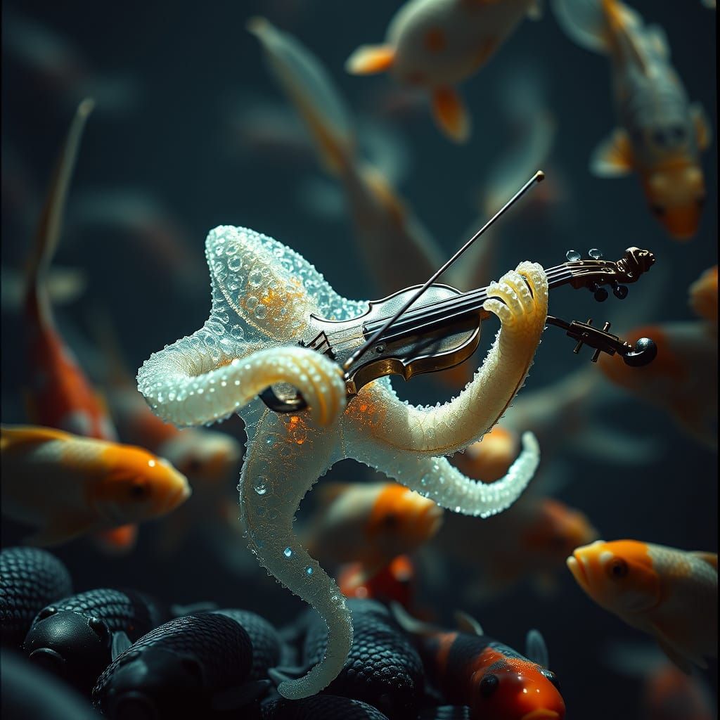 Crystal Starfish Violinist Enchants Zen Koi Audience in a Ci...