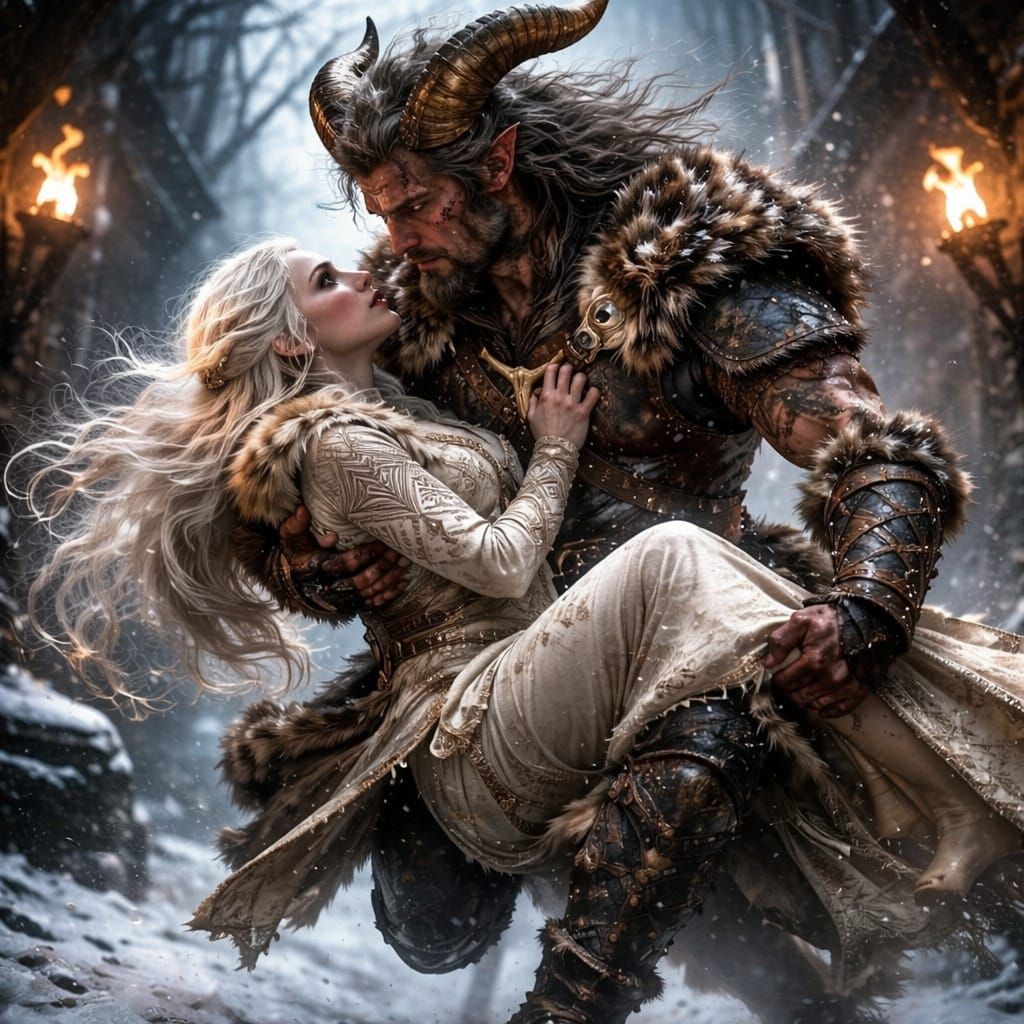 Divine Figure in Rugged Fashion, Mystical Action