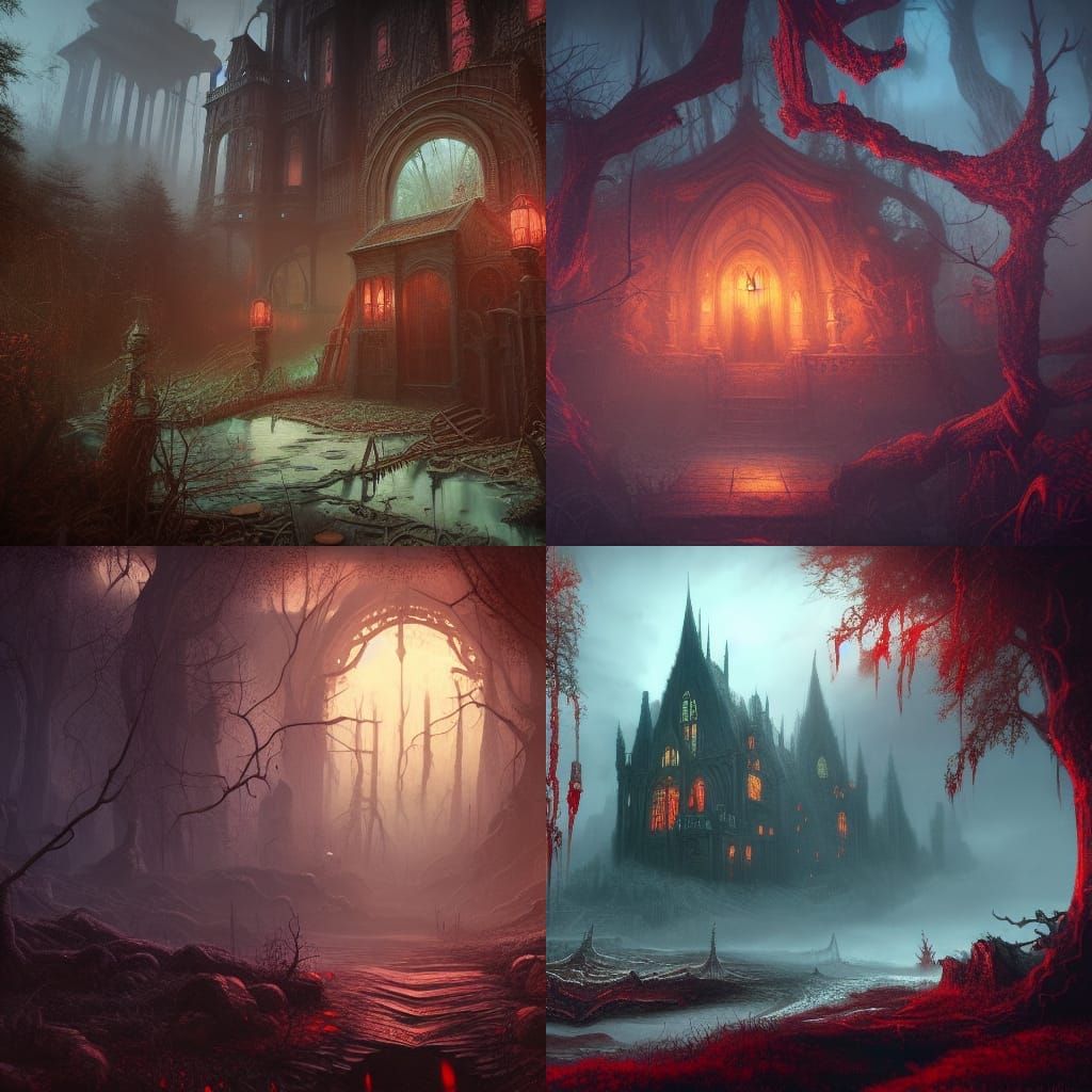 Detailed Analog Horror Matte Painting