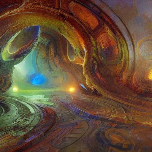 Psychedelic Cosmic Tunnel in Detailed Matte Painting