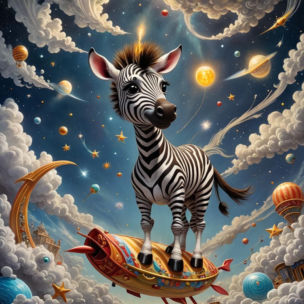 Stardust Surfer: Whimsical Cosmic Adventure