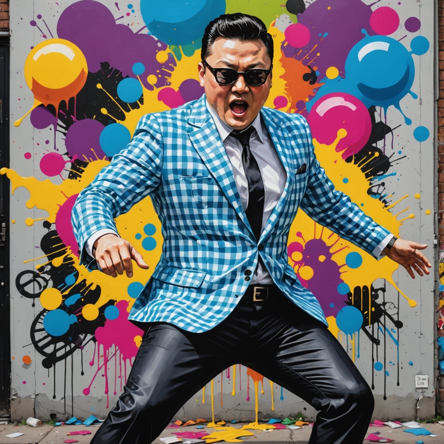 Psy Performs Gangnam Style in Vibrant Gingham
