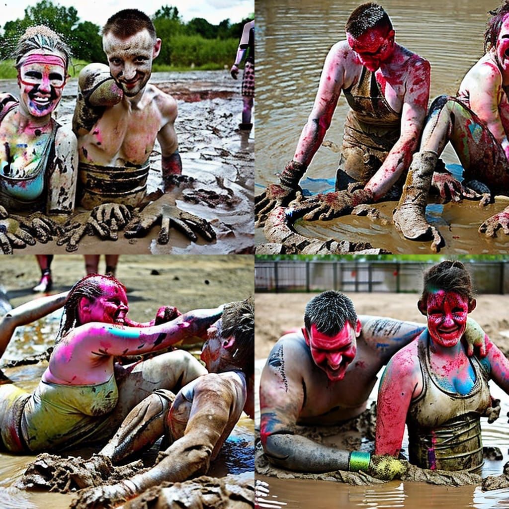 Futuristic Mixed Gender Mud Wrestling in 5030