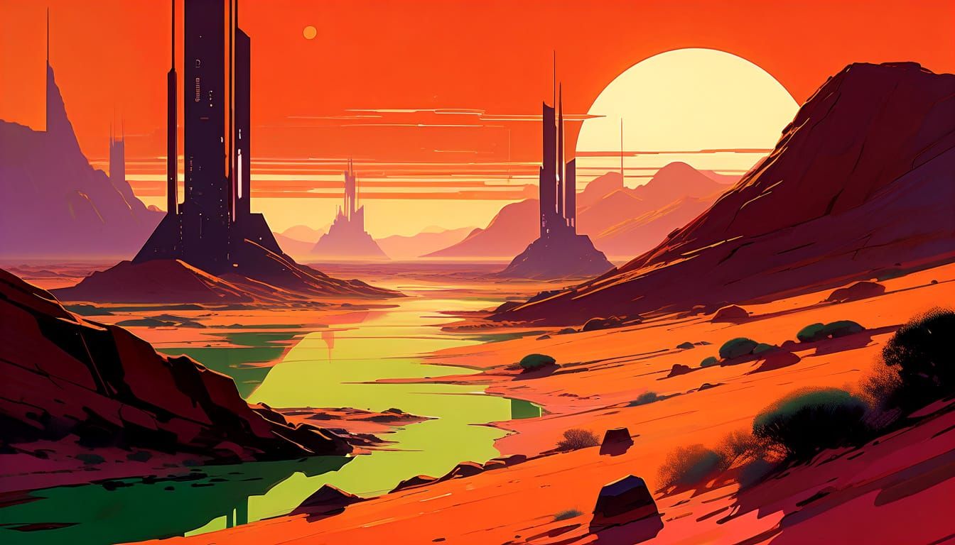 1960s Concept Art - Martian Settlement