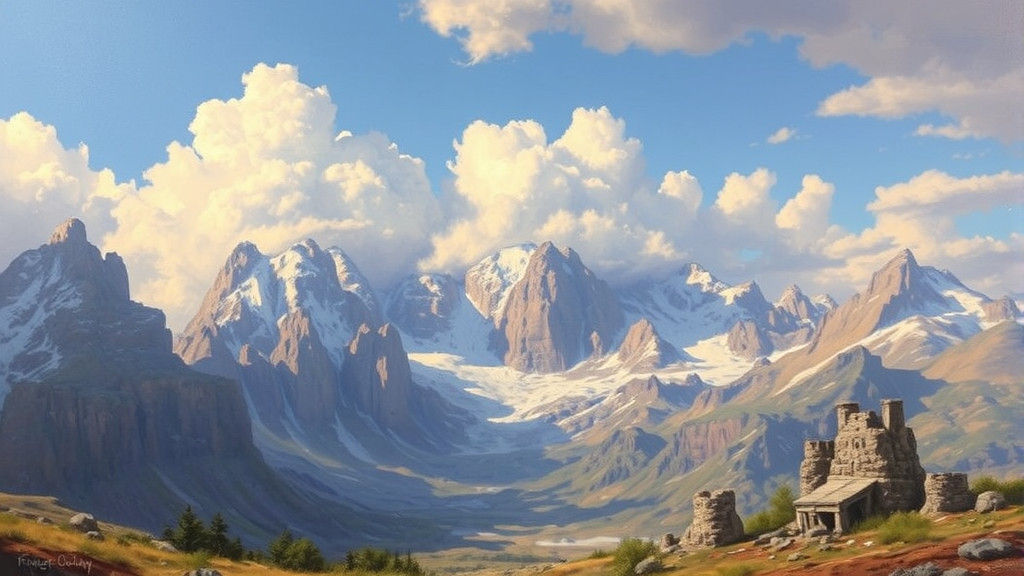 Abstract Oil Painting in James Gurney Style