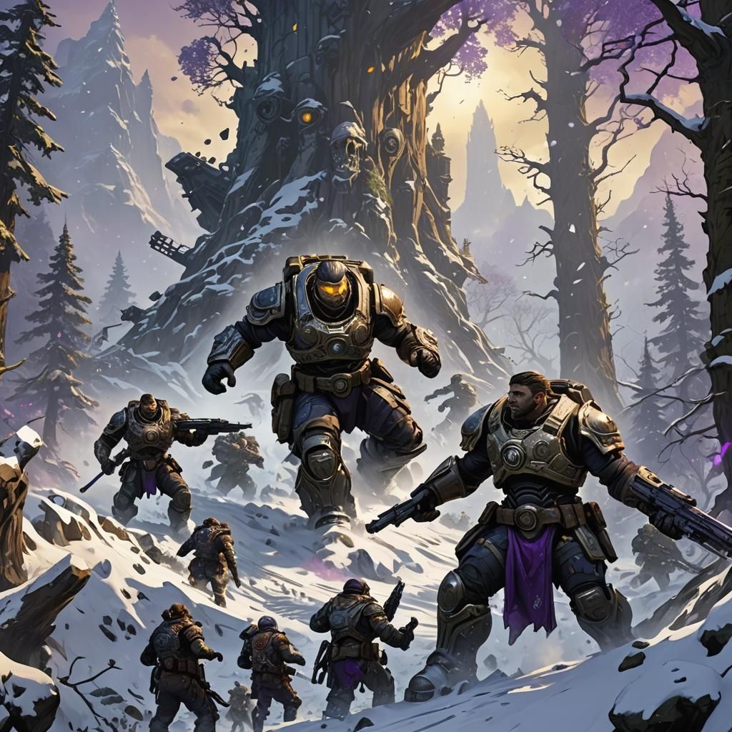 Gears of War Battle on Snowy Mountain