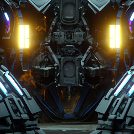 Intricate Mech Cockpit in Futuristic Sci-Fi Style