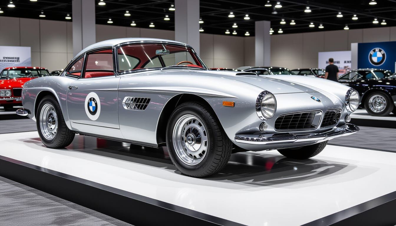 Restomod 1957 BMW 507 Coupe at Auto Show