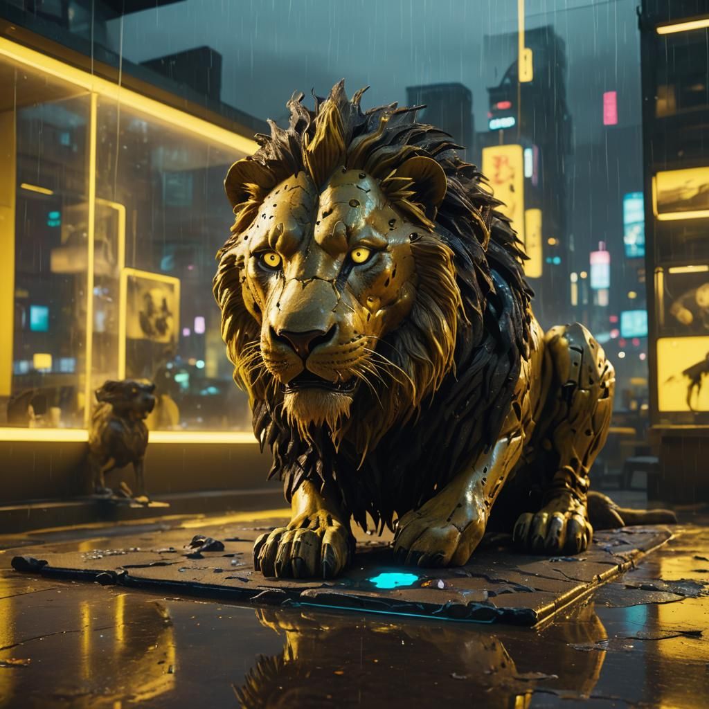 Cyberpunk Fossil Display with Holographic Sheen