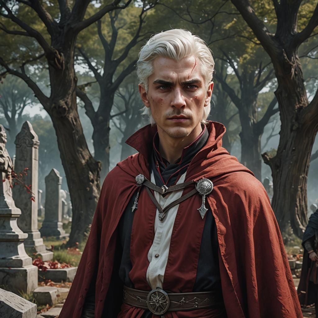 Wizard Portrait in Cemetery, Fantasy Concept Art